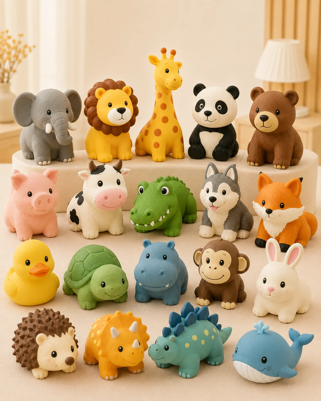 Colorful animal series latex pet toys